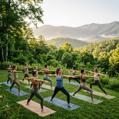 Yoga retreat outdoor session